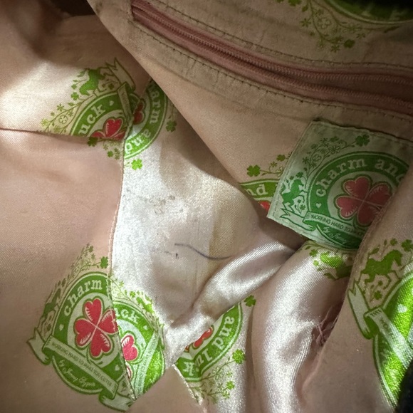 XL Deep Purple Leather Shoulder Bag with Brass Hardware - Picture 10 of 10